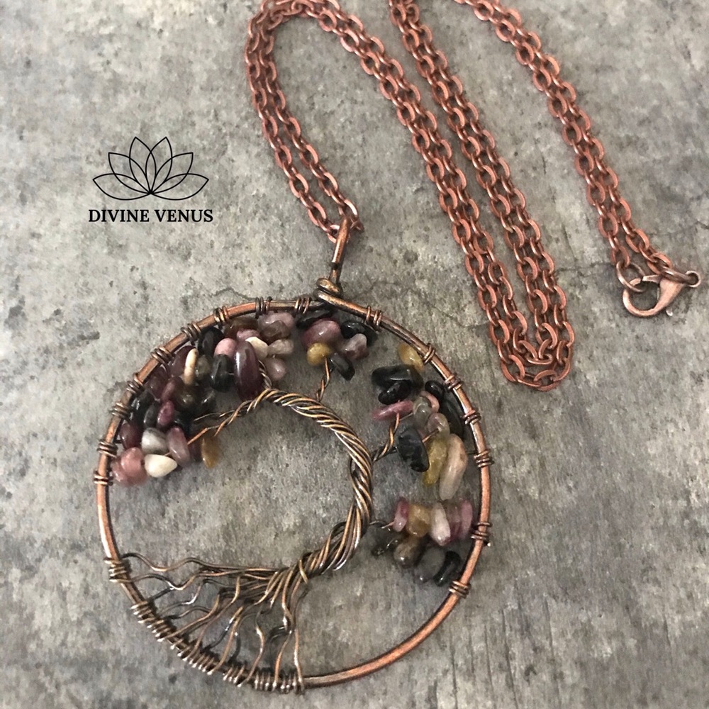 Tourmaline Tree of Life Necklace - Picture 6 of 8